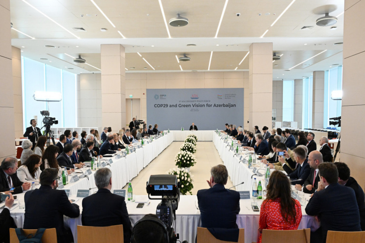 Azerbaijani President attended the international forum “COP29 and Green Vision for Azerbaijan” at ADA University-UPDATED-1 