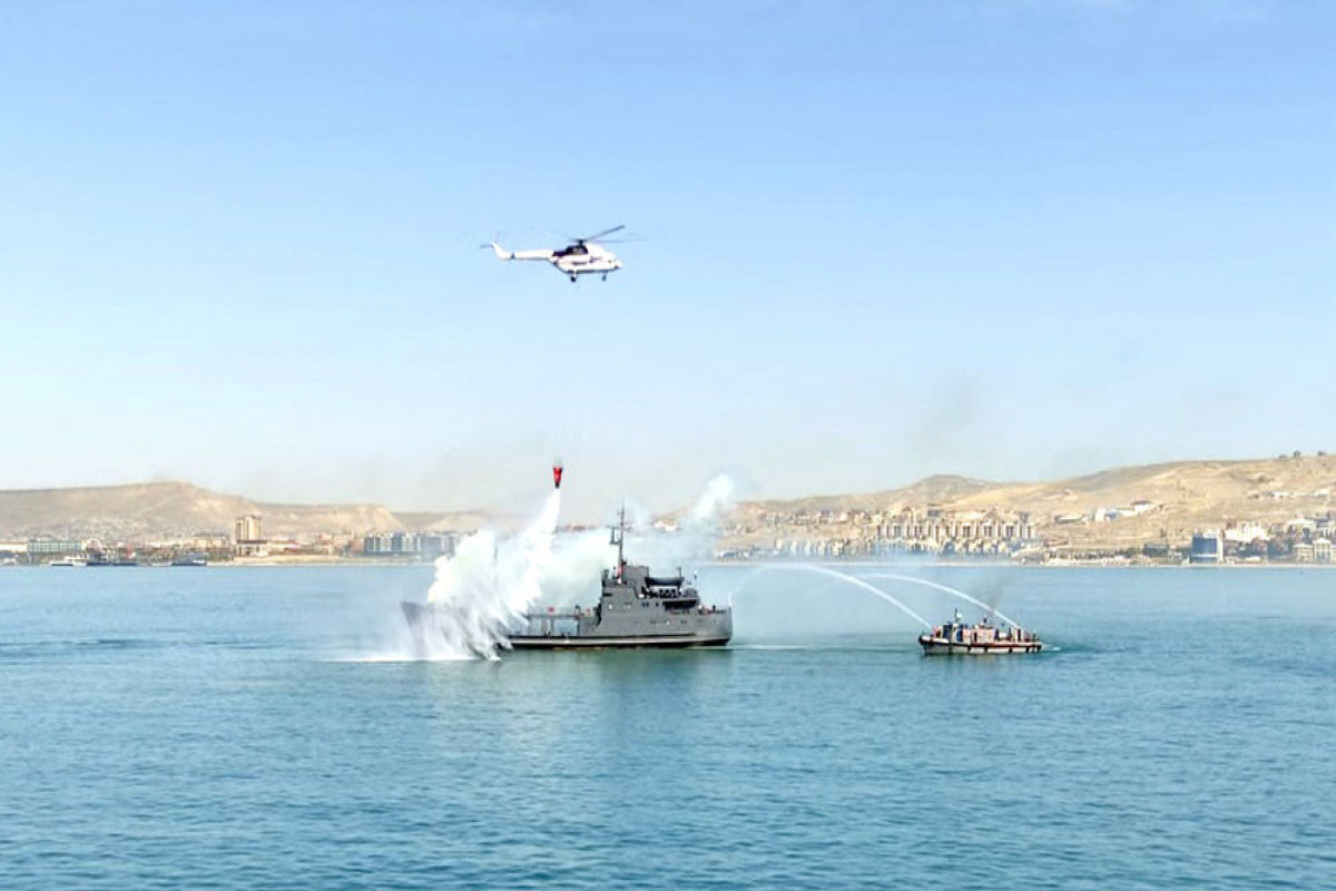 Joint tactical exercise of Naval Forces and MES being held in Caspian Sea