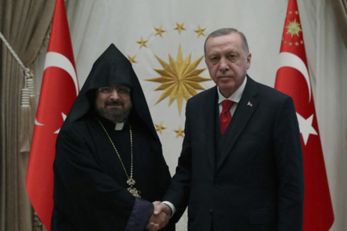 Sahak Maşalyan, Armenian Patriarch of Türkiye and Recep Tayyip Erdogan, President of the Republic of Türkiye