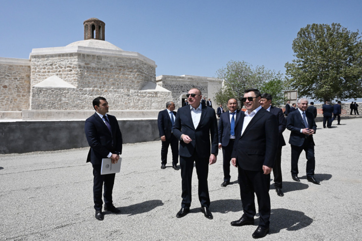 Presidents of Azerbaijan and Kyrgyzstan inspected ongoing works at Palace of Panahali Khan and Imarat complex in Aghdam-UPDATED 