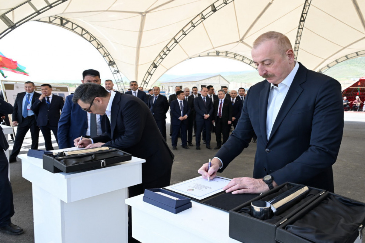 Presidents of Azerbaijan and Kyrgyzstan attended ground-breaking ceremony for secondary school of Khydyrli village in Aghdam -UPDATED 