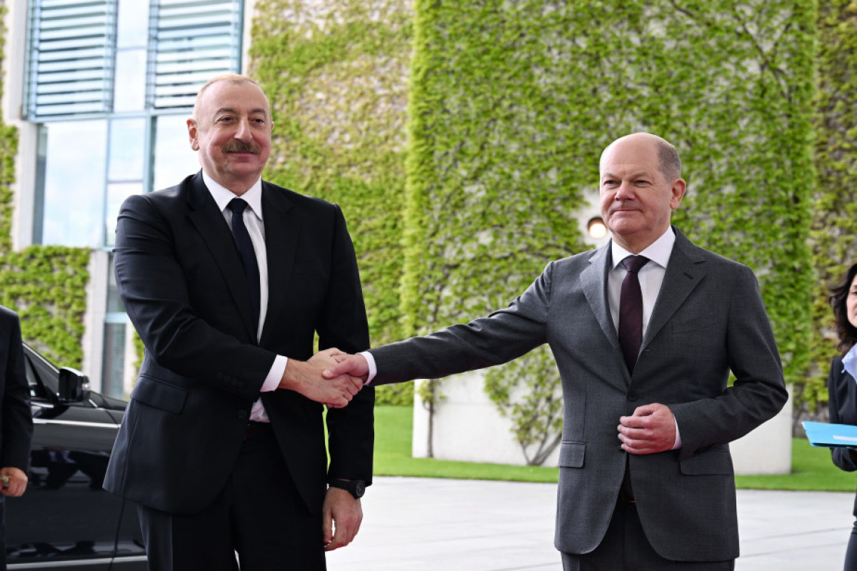 Ilham Aliyev, President of the Republic of Azerbaijan and Olaf Scholz, the Federal Chancellor of the Federal Republic of Germany