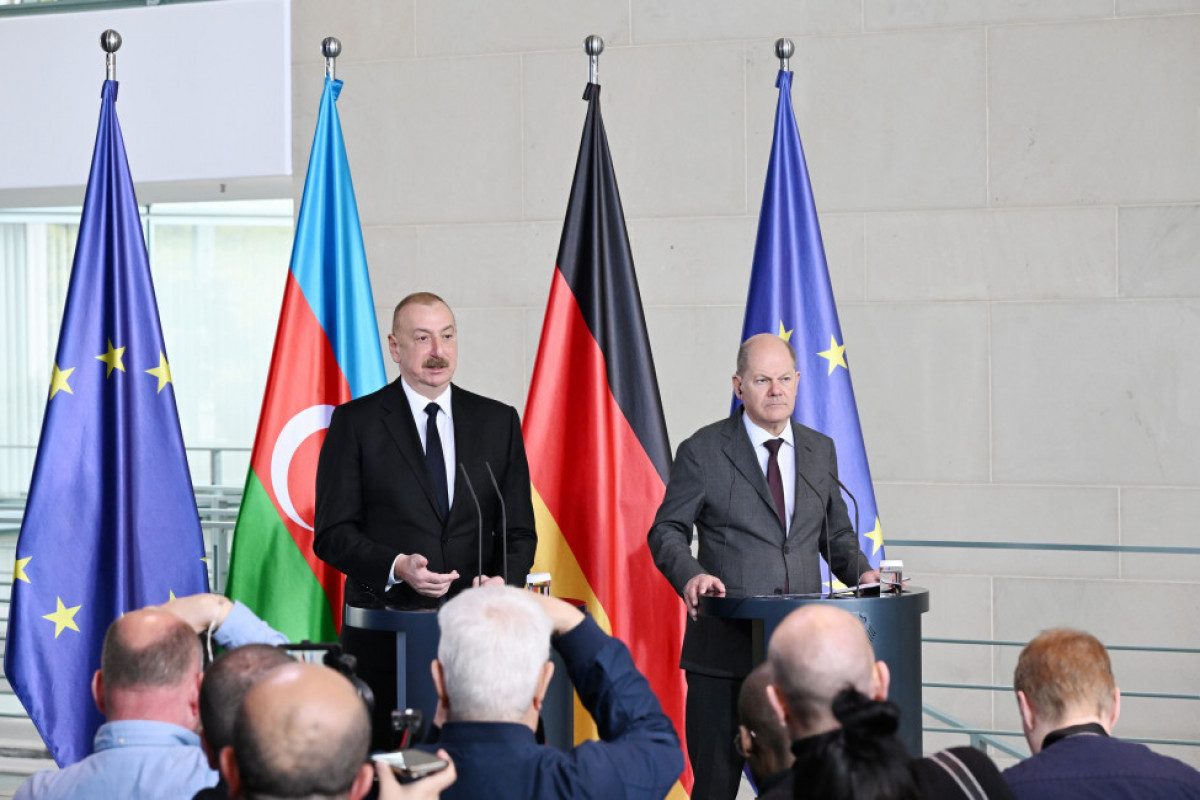 President of Azerbaijan Ilham Aliyev and Chancellor of Germany Olaf Scholz held joint press conference-PHOTO -UPDATED 