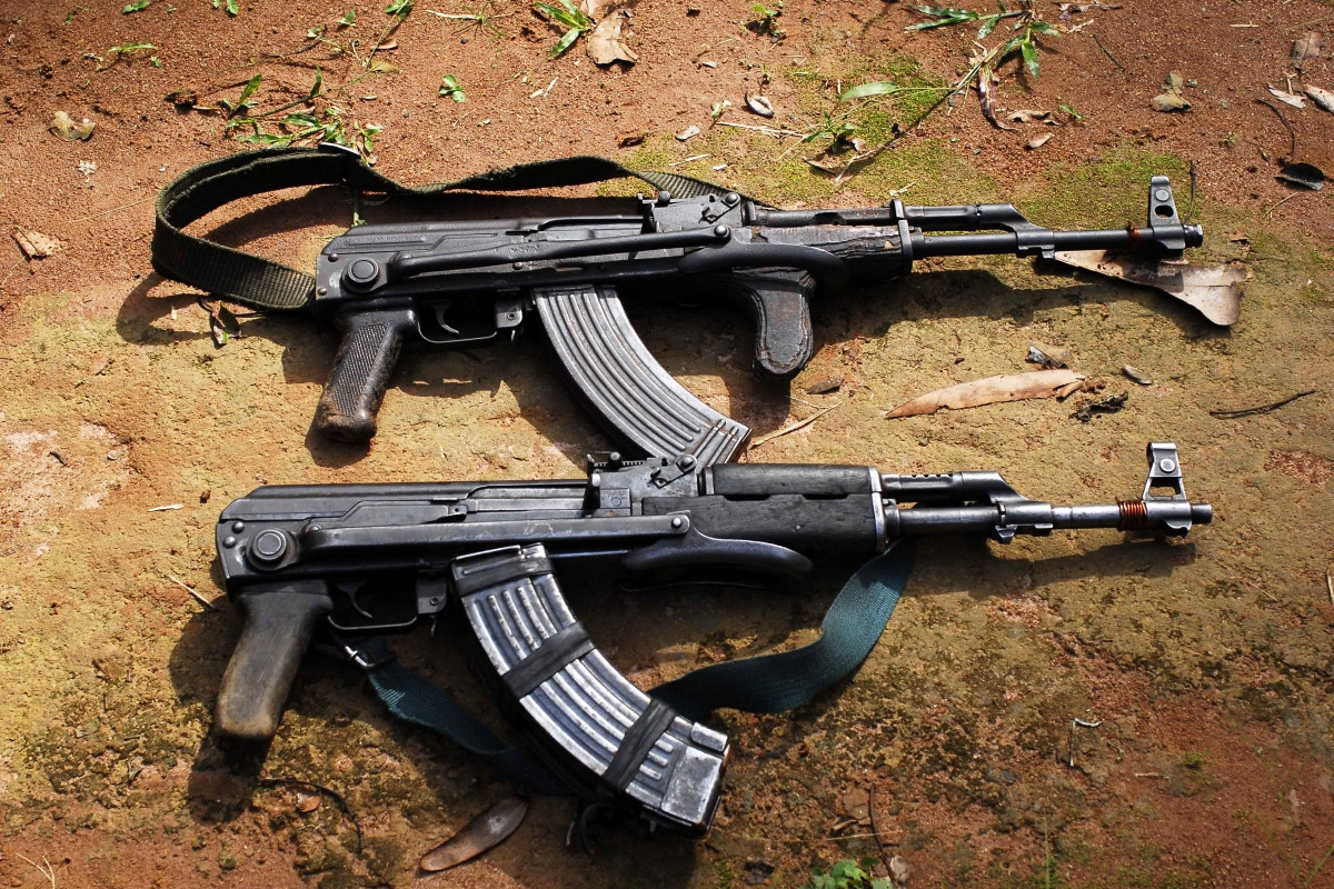 Azerbaijani police found 7 automatic weapons, 1 machine gun, many cartridges in Khankandi