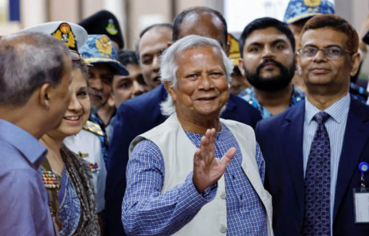 Nobel laureate Yunus arrives to lead Bangladesh, says will be guided by students