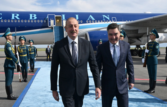 President of Azerbaijan Ilham Aliyev arrived in Kazakhstan