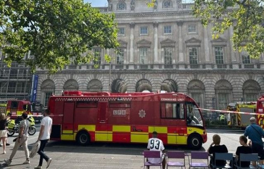 Firefighters tackle large blaze at London's Somerset House