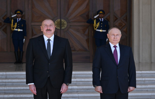 Ilham Aliyev, President of the Republic of Azerbaijan and Vladimir Putin, President of the Russian Federation