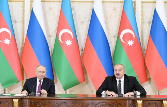Vladimir Putin, President of the Russian Federation and Ilham Aliyev, President of the Republic of Azerbaijan