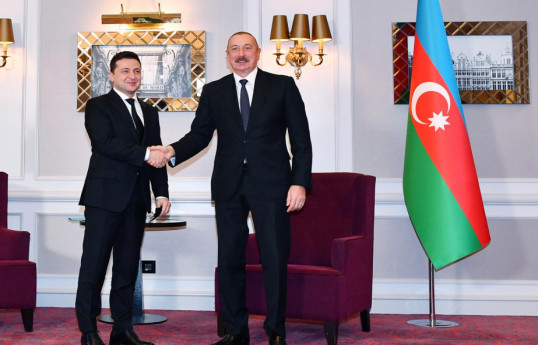 President of Ukraine Volodymyr Zelensky and Ilham Aliyev, the President of the Republic of Azerbaijan