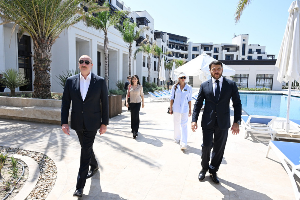 President Ilham Aliyev and First Lady Mehriban Aliyeva attended inauguration of LANDAU School and “The Grand” apart hotel at Sea Breeze Resort