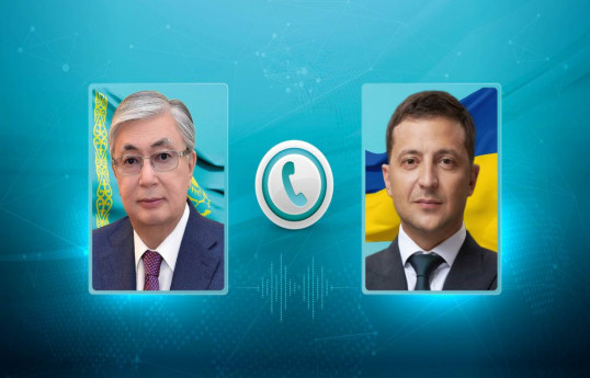 Kassym-Jomart Tokayev, President of Kazakhstan and Volodymyr Zelenskyy, President of Ukraine