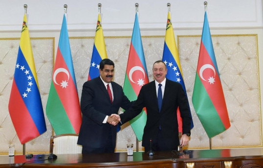 Venezuelan President Nicolas Maduro and President of Azerbaijan Ilham Aliyev
