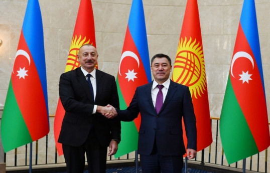 Ilham Aliyev, President of Azerbaijan and President of Kyrgyz Republic Sadyr Japarov