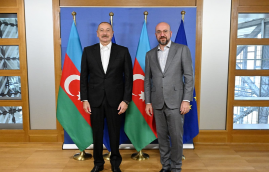 Ilham Aliyev, President of the Republic of Azerbaijan and Charles Michel, President of the Council of the European Union 