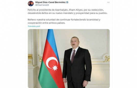Cuban President congratulates President Ilham Aliyev on his victory in election