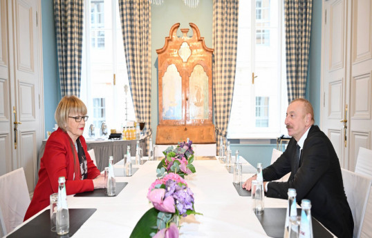 Helga Maria Schmid, Secretary General of the Organization for Security and Co-operation in Europe (OSCE) and Ilham Aliyev, President of the Republic of Azerbaijan
