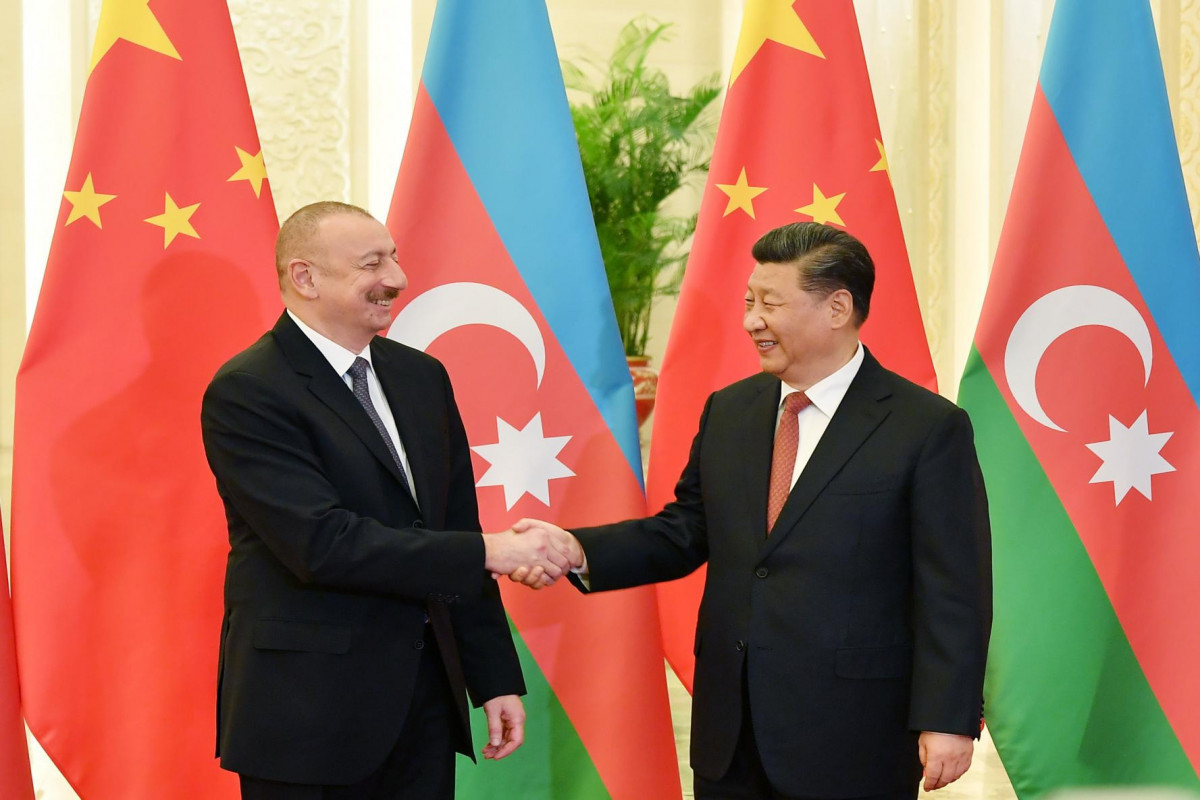 President of the Republic of Azerbaijan Ilham Aliyev and Xi Jinping, President of the People