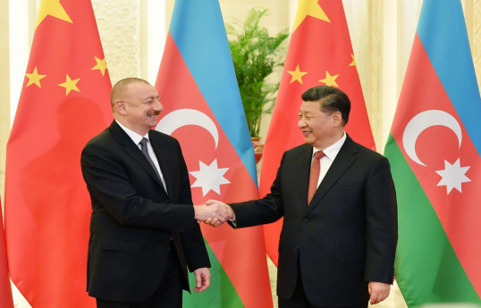 President of the Republic of Azerbaijan Ilham Aliyev and Xi Jinping, President of the People's Republic of China