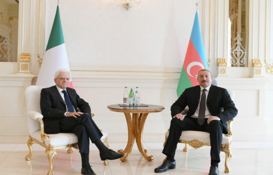 Sergio Mattarella, President of  Italian Republic and Ilham Aliyev, President of the Republic of Azerbaijan