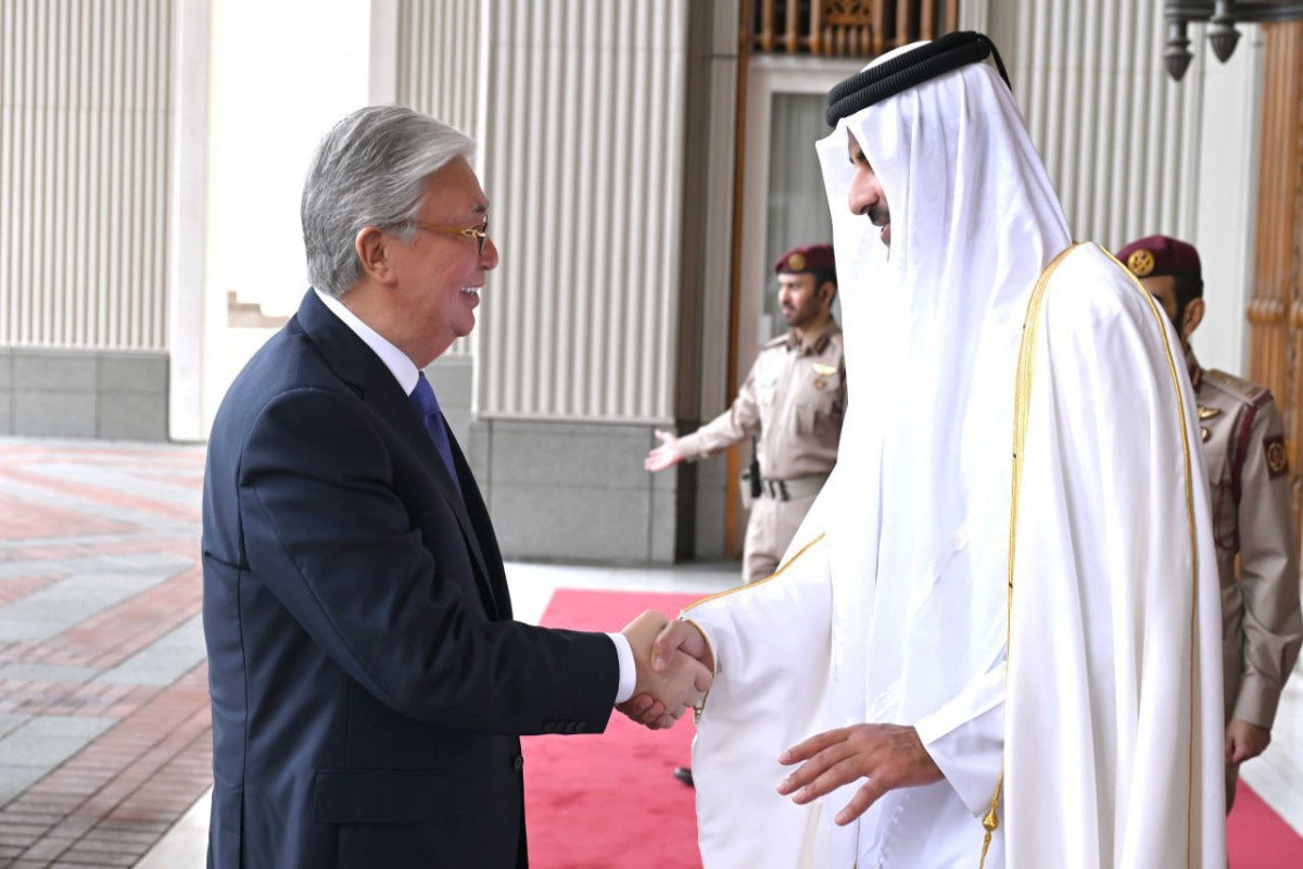 President of Kazakhstan arrives in Amiri Diwan for talks with Amir of Qatar