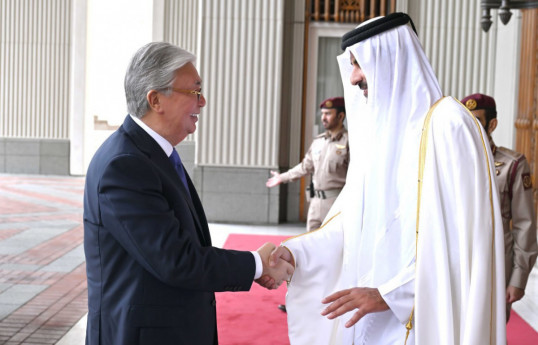 President of Kazakhstan arrives in Amiri Diwan for talks with Amir of Qatar