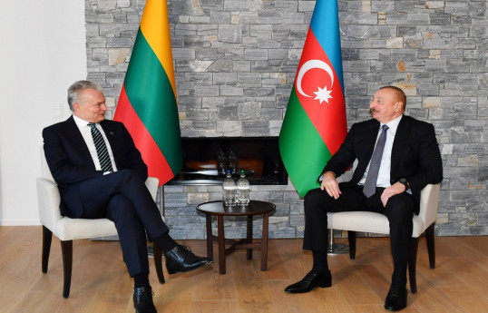 President of the Republic of Lithuania Gitanas Nausėda and President of the Republic of Azerbaijan Ilham Aliyev