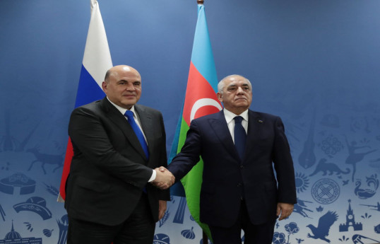 Mikhail Mishustin, Prime Minister of the Russian Federation and Ali Asadov, Prime Minister of the Republic of Azerbaijan
