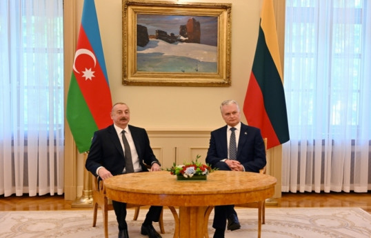 Ilham Aliyev, President of Azerbaijan and Lithuanian President Gitanas Nausėda