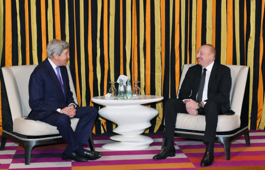 John Kerry, U.S. Special Presidential Envoy for Climate and Ilham Aliyev, President of the Republic of Azerbaijan