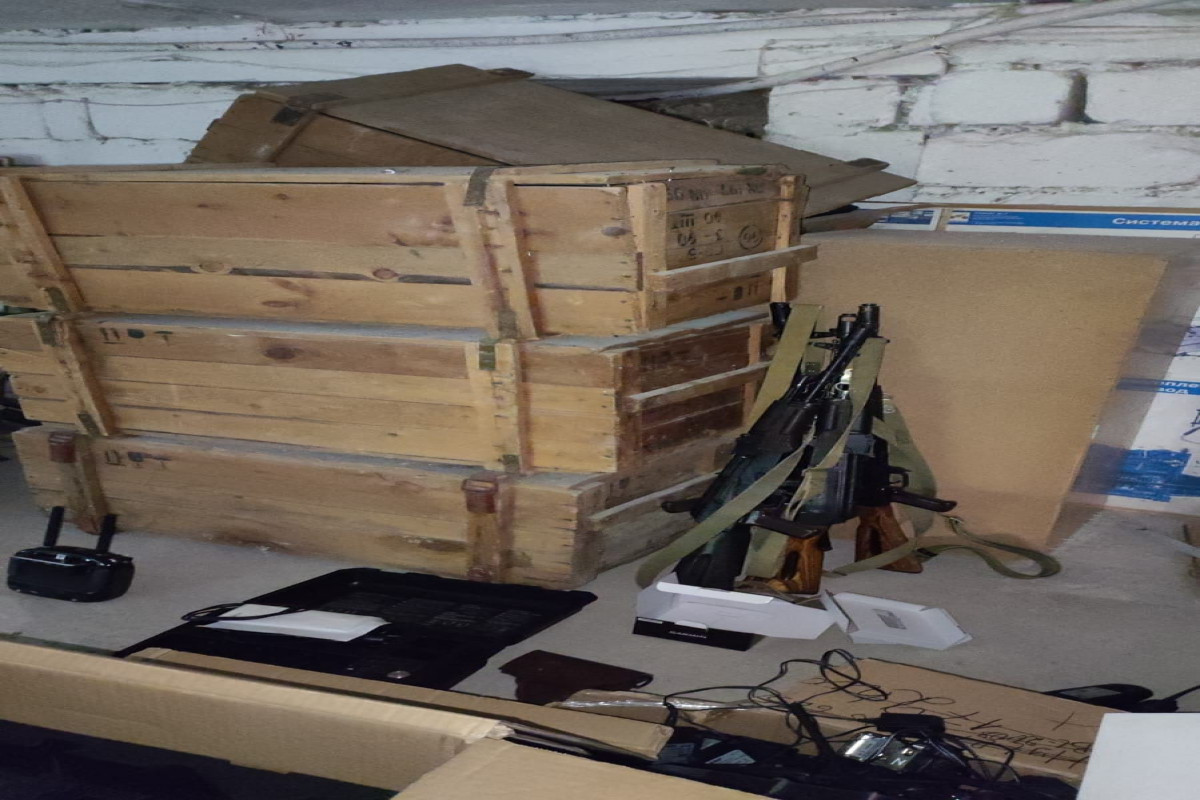 Azerbaijani police found numerous weapons and ammunition in basement of kindergarten in Khankandi-PHOTO 