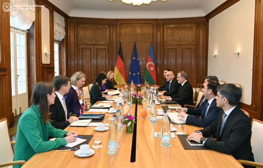 Azerbaijani FM brought to German FM's attention the unacceptability of territorial claims in the Constitution of Armenia