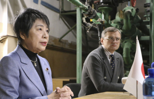 Yoko Kamikawa, Minister of Foreign Affairs of Japan and Dmytro Kuleba,  Minister of Foreign Affairs of Ukraine