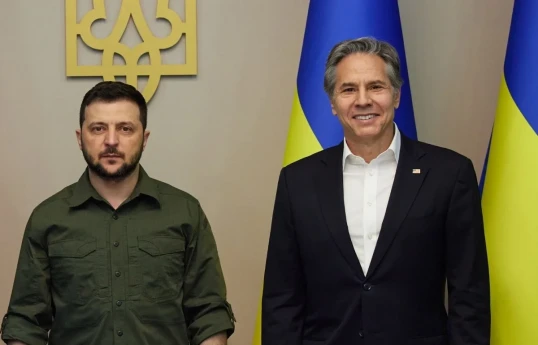 Volodymyr Zelenskyy, President of Ukraine and Antony Blinken, U.S. Secretary of State