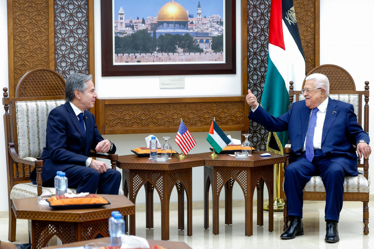 U.S. Secretary of State holds talks with Palestinian President