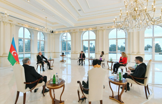 President of Azerbaijan Ilham Aliyev's interview to local TV channels - VIDEO 