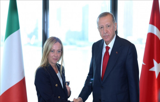 Giorgia Meloni, Prime Minister of Italy and Recep Tayyip Erdogan, President of Türkiye