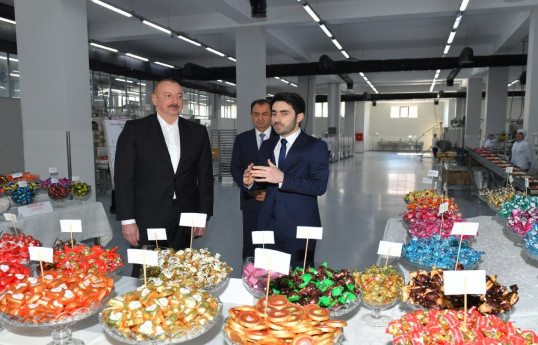 President Ilham Aliyev examined operations of confectionery manufacturing enterprise in Lankaran -UPDATED 