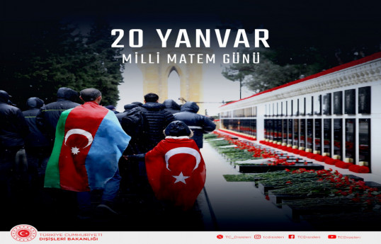 Türkiye's MFA makes post on 20 January Tragedy