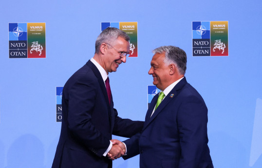 NATO Secretary-General Jens Stoltenbergm and Hungarian Prime Minister Viktor Orban