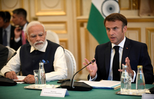 India's Prime Minister Narendra Modi and French President Emmanuel Macron