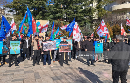 Azerbaijanis demonstrate in front of the EU office in Tbilisi-PHOTO -VIDEO 