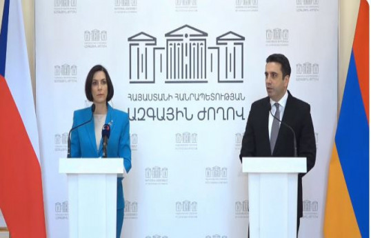 Markéta Pekarová Adamová, President of the Chamber of Deputies of Czechia and Alen Simonyan, Speaker of Armenian Parliament