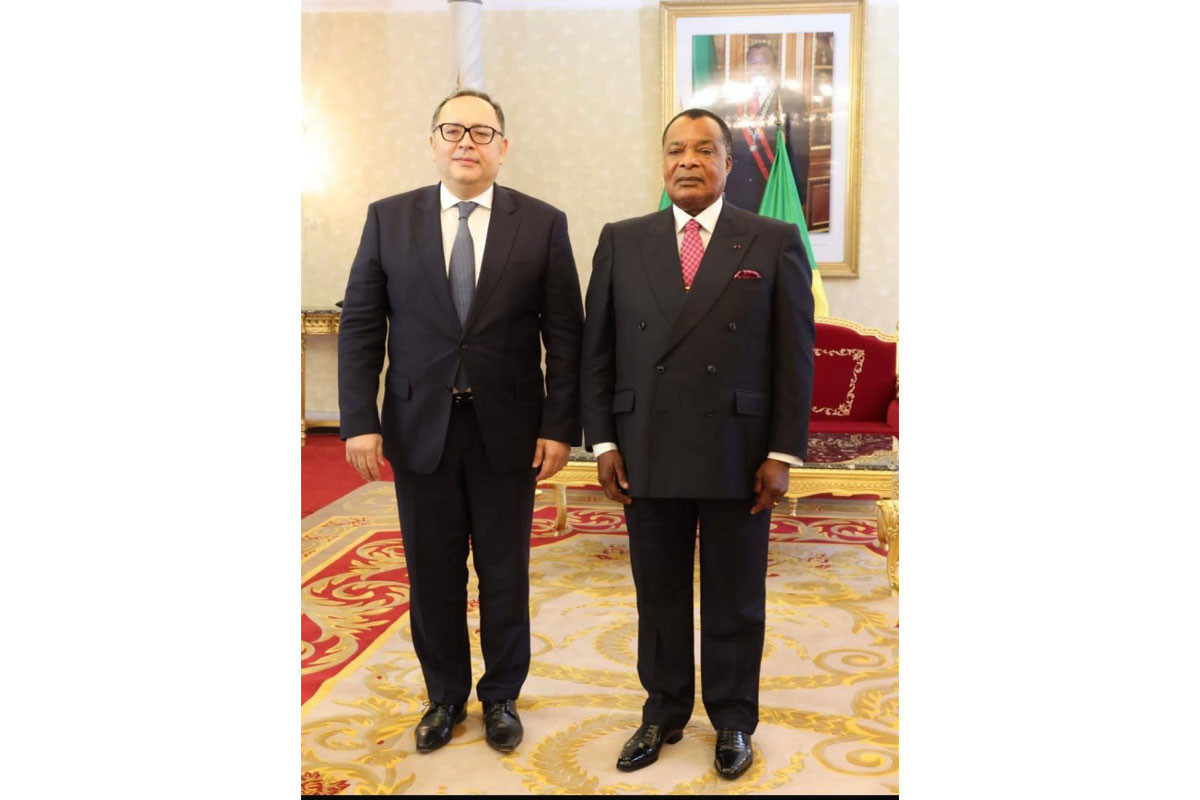 Sultan Hajiyev, Ambassador Extraordinary and Plenipotentiary of the Republic of Azerbaijan to the Republic of the Congo and Denis Sassou Nguesso, President of the Republic of the Congo