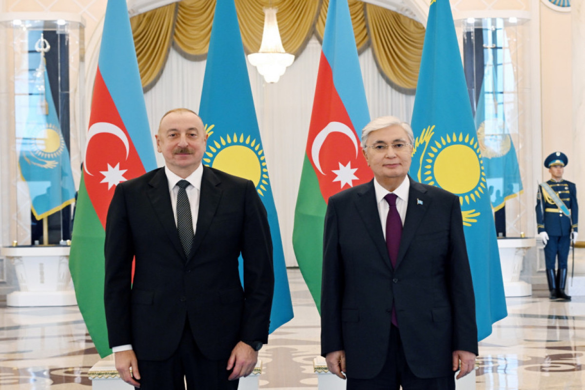 Ilham Aliyev, President of the Republic of Azerbaijan and Kassym-Jomart Tokayev, President of the Republic of Kazakhstan