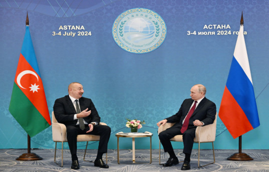 Ilham Aliyev, President of the Republic of Azerbaijan and Vladimir Putin, President of the Russian Federation