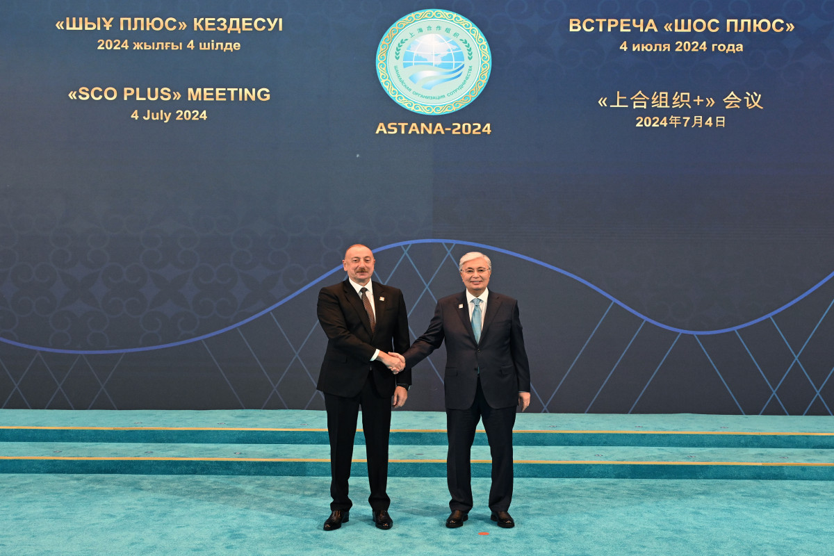 Ilham Aliyev, President of Azerbaijan and President of Kazakhstan Kassym-Jomart Tokayev