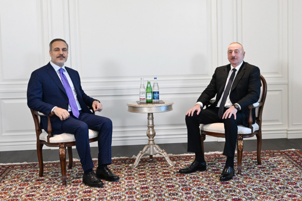 Hakan Fidan, Minister of Foreign Affairs of the Republic of Türkiye and Ilham Aliyev, President of the Republic of Azerbaijan