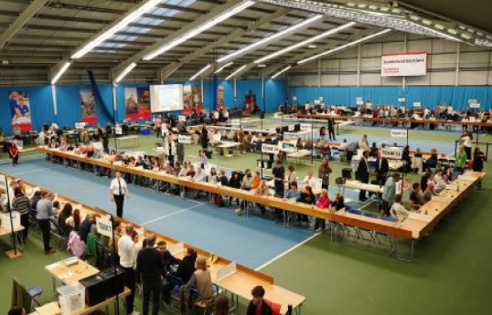 Labour will win 410 seats, exit poll projects, enough for a huge parliamentary majority