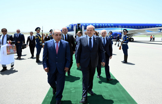 Northern Cyprus President Ersin Tatar visits Azerbaijan's Fuzuli